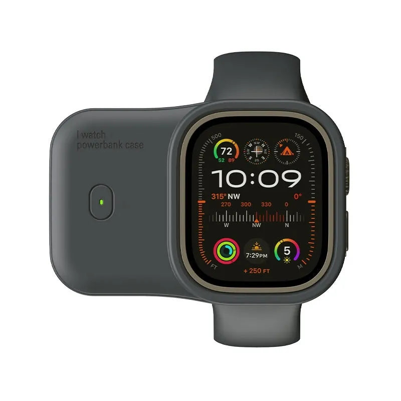 Apple Watch portable wireless charging case with silicone protective cover and polymer battery