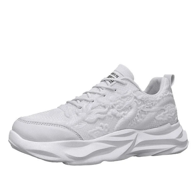 Casual fly knit sneakers in dragon colours with rubber sole for leisure activities