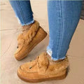 Women's warm cotton casual shoes with velvet lining and rubber non-slip sole