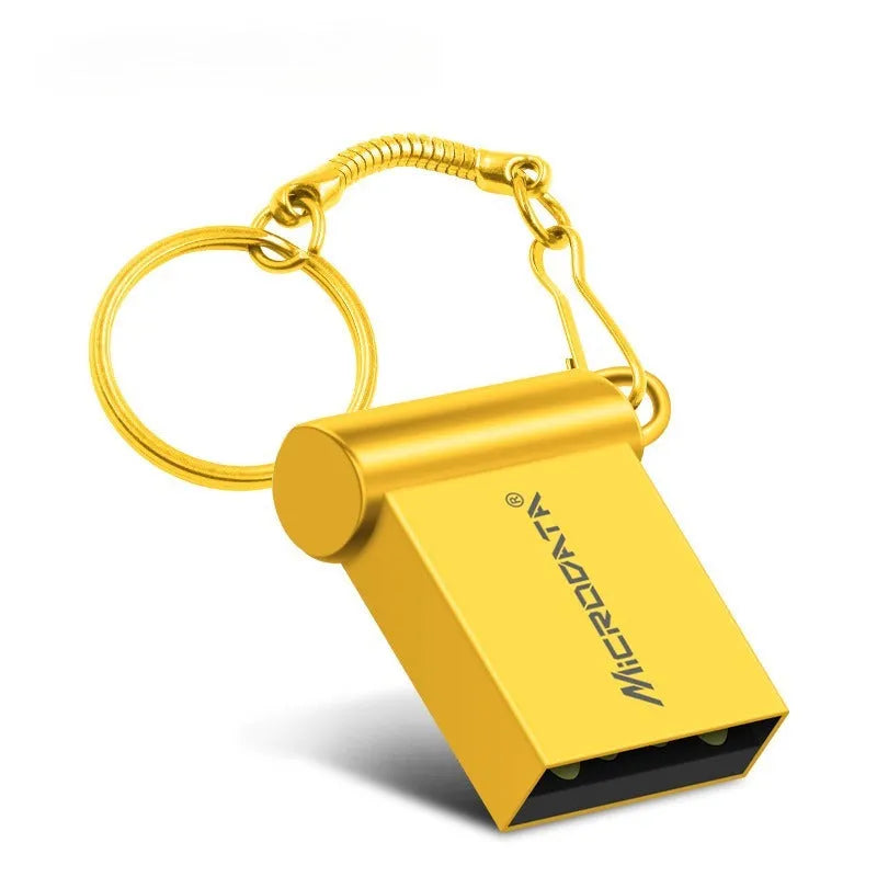 Compact metal speed car design USB flash drive on a silver chain necklace.