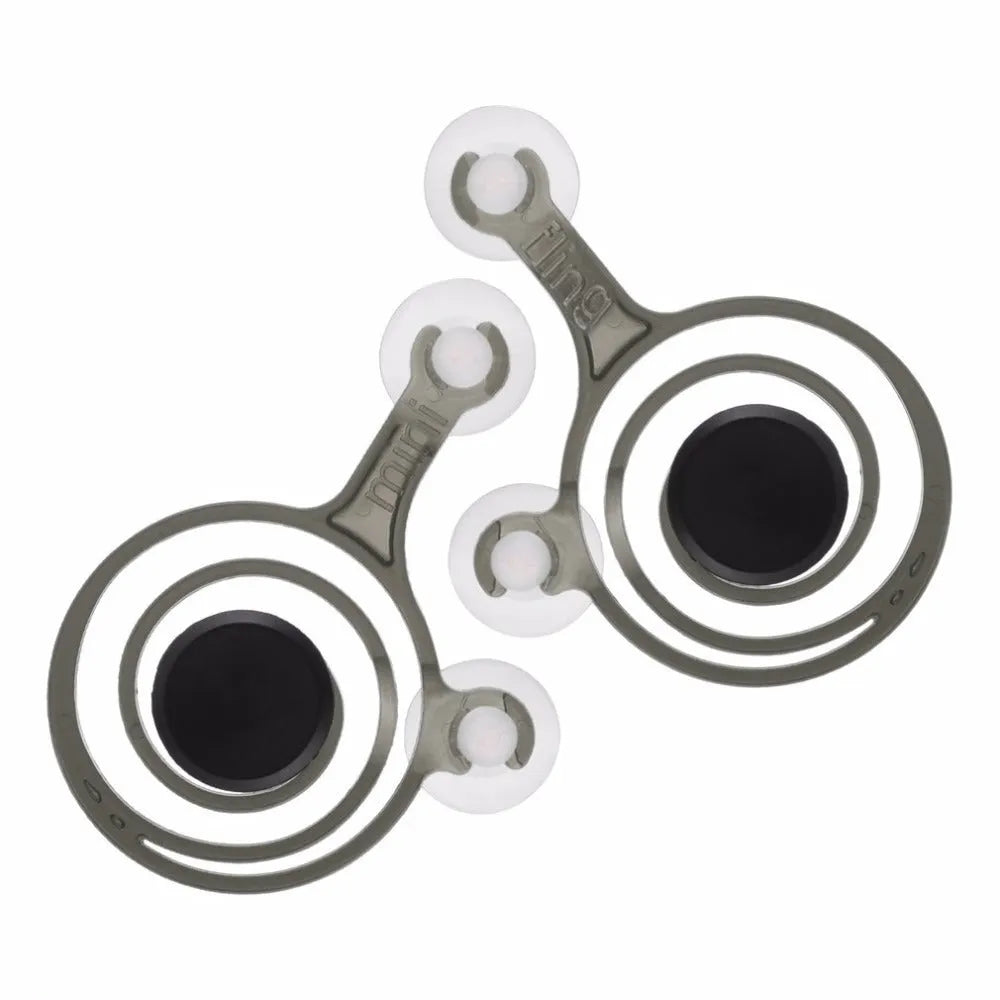A pair of clear and black mini joysticks for mobile phone and tablet touch screens