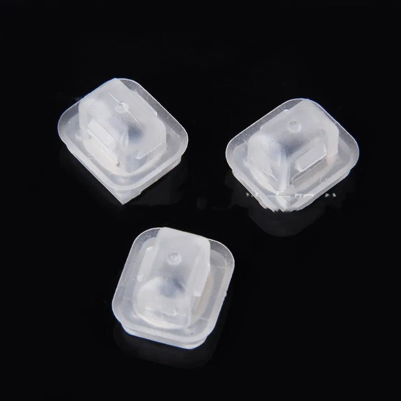 BMW interior plastic seat buckle clips with metal fasteners, transparent colour