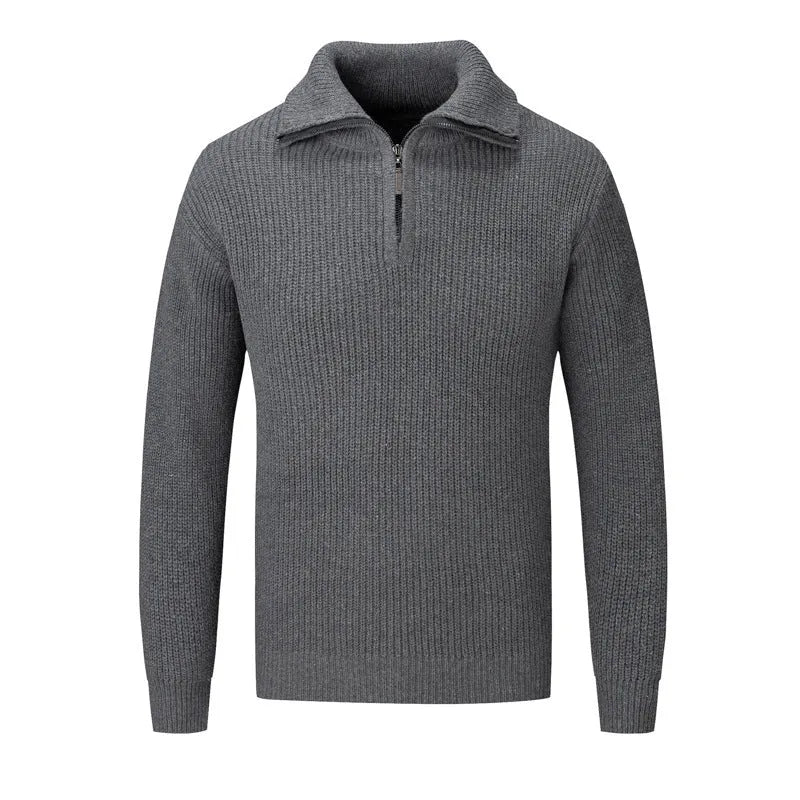 Men's slim fit pullover sweater in solid colours with polyester polypropylene fabric blend