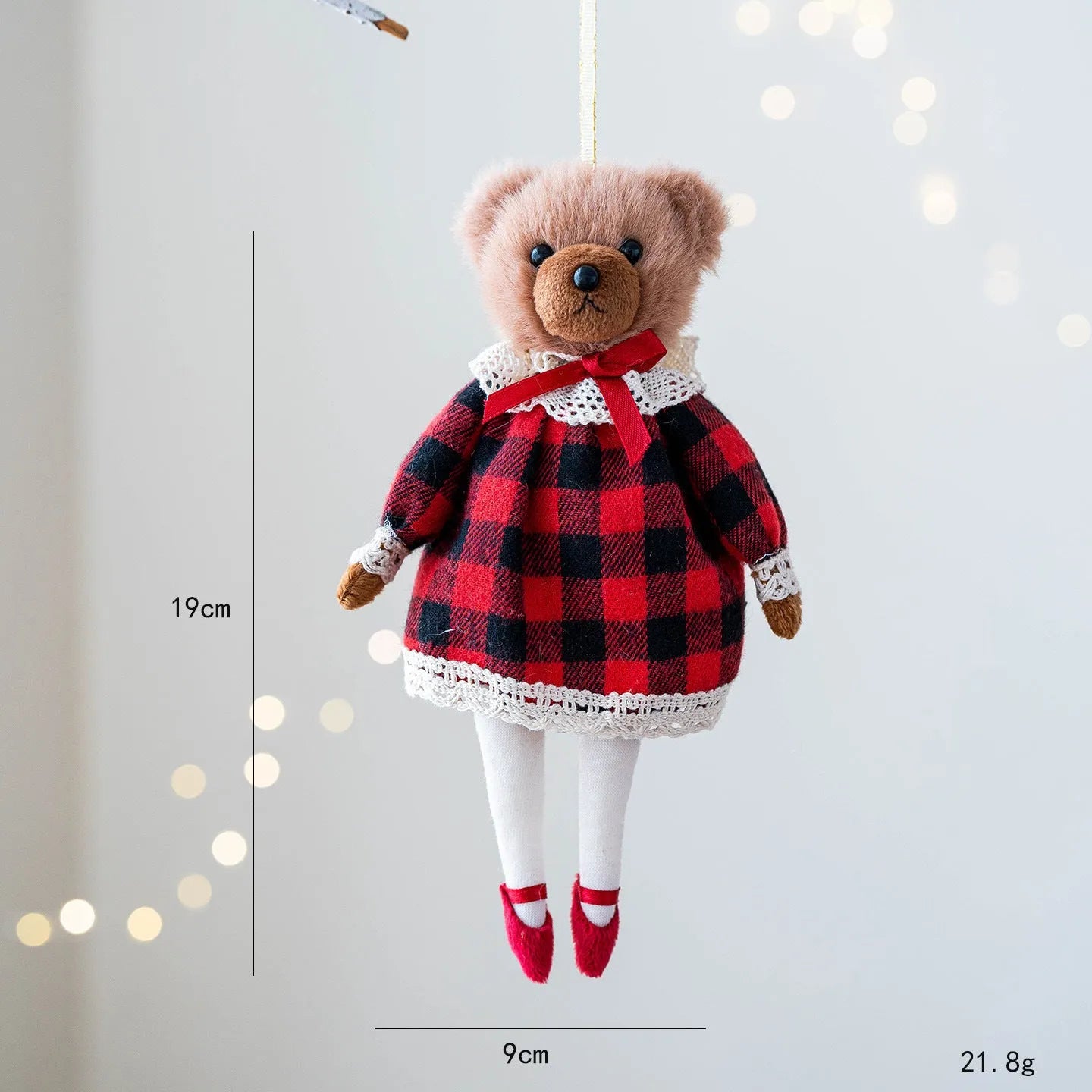 Cotton suit plaid cartoon plush bear doll in gentleman or princess bear style