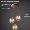 Modern round glass ball chandelier with Nordic styling for living room or dining room