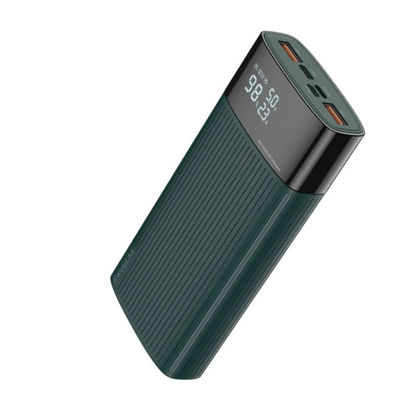 20000mAh two-way fast charge power bank with QC 3.0 and USB PD ports in black