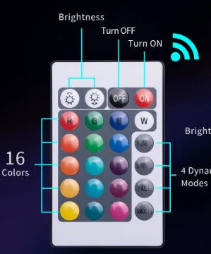 LED waterproof remote control fish tank diving light with plastic housing measuring 35 x 18mm