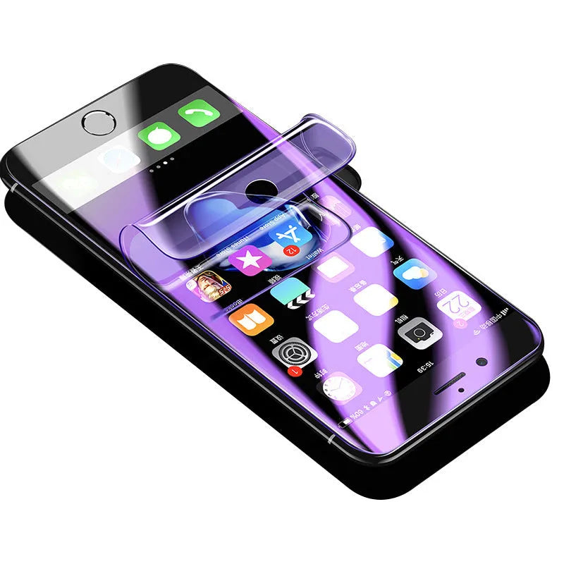 Purple packaged hydrogel curved screen protector for Samsung Galaxy phones