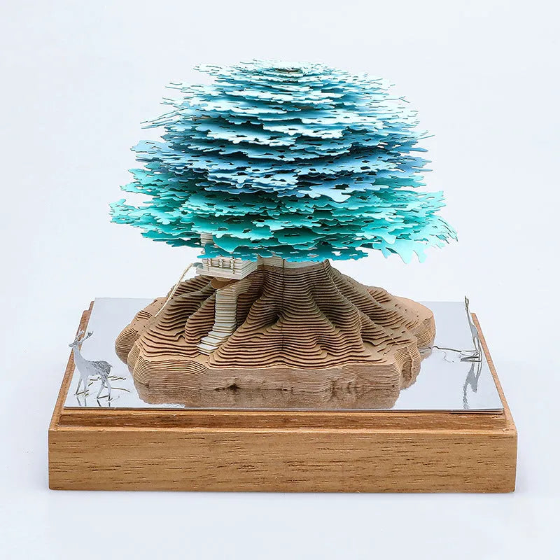 3D sticky note paper carving notepad with tear-off pages and decorative ornament design