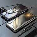 Magnetic phone case with metal frame and tempered glass back for Huawei Honor phones