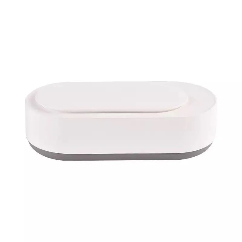 White portable ultrasonic cleaner with stainless steel tank for jewellery glasses watch cleaning