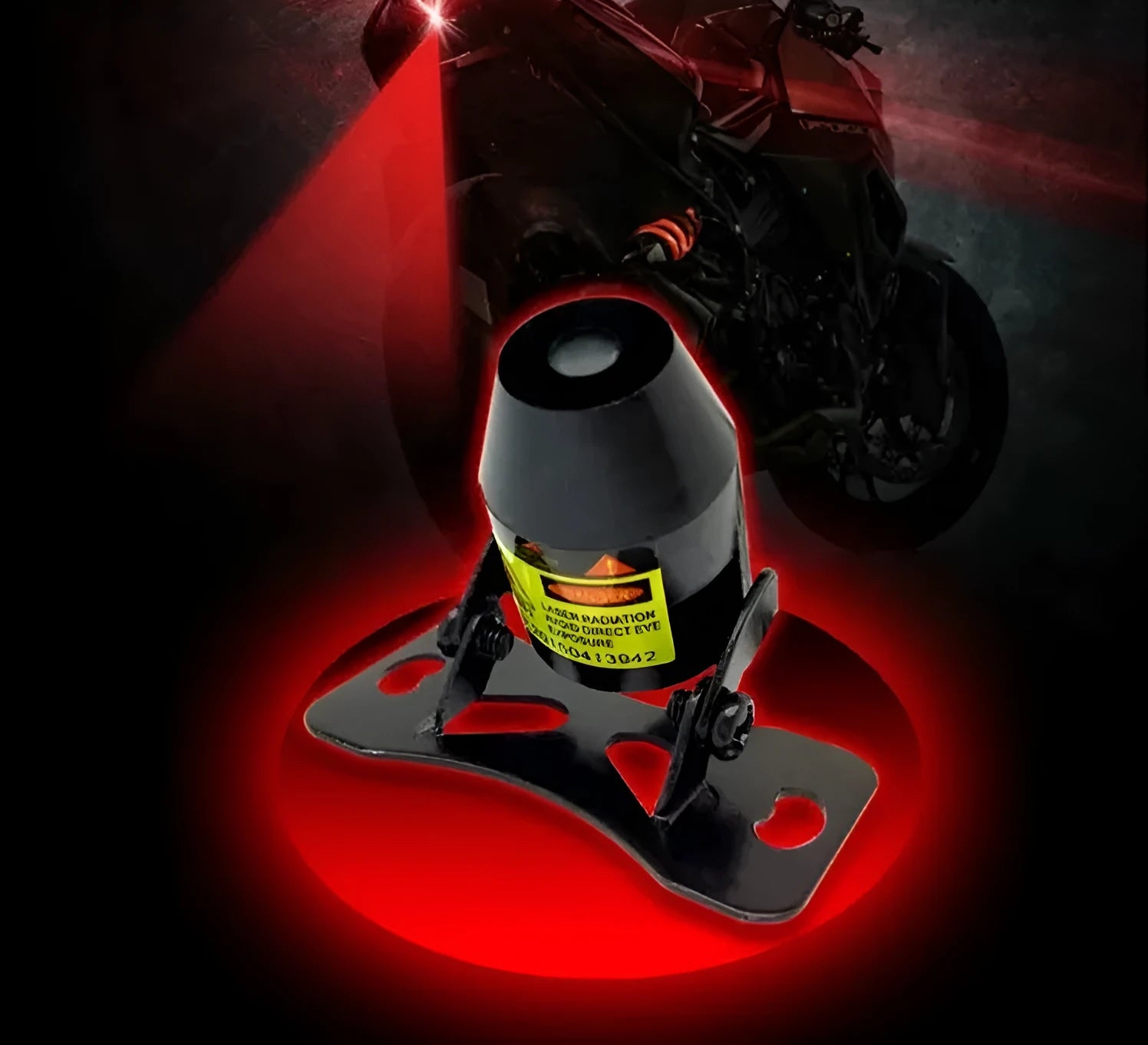 Black laser fog light anti-tailing anti-collision warning spotlight for vehicle rear safety