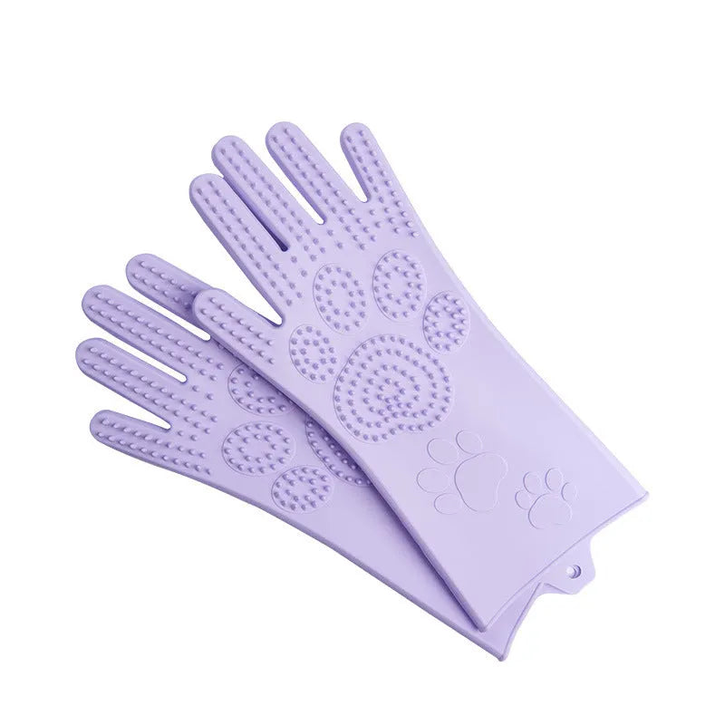 Silicone cleaning gloves with textured scrubbing surface in assorted colours