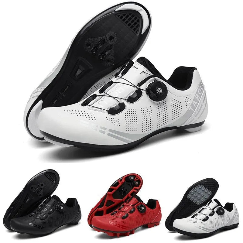 Breathable cycling shoes for men women PU upper nylon outsole latex insole black red white sizes 37-46