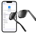 Black AI smart glasses with Bluetooth for hands-free calls and audio streaming.
