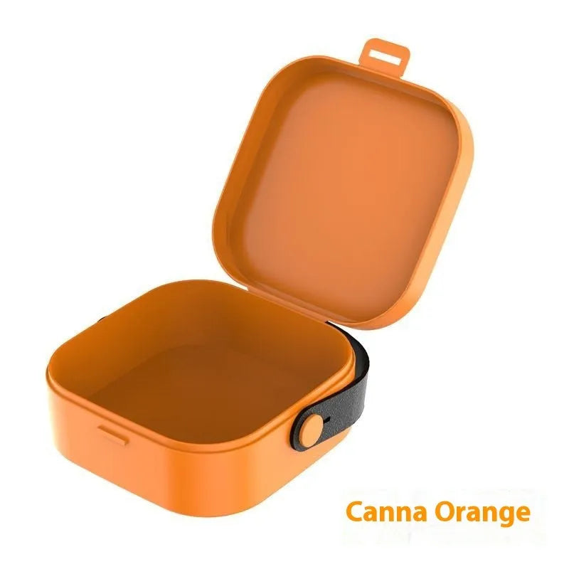 Medium polypropylene storage organiser box with lid for cables and headphones in solid colour options.