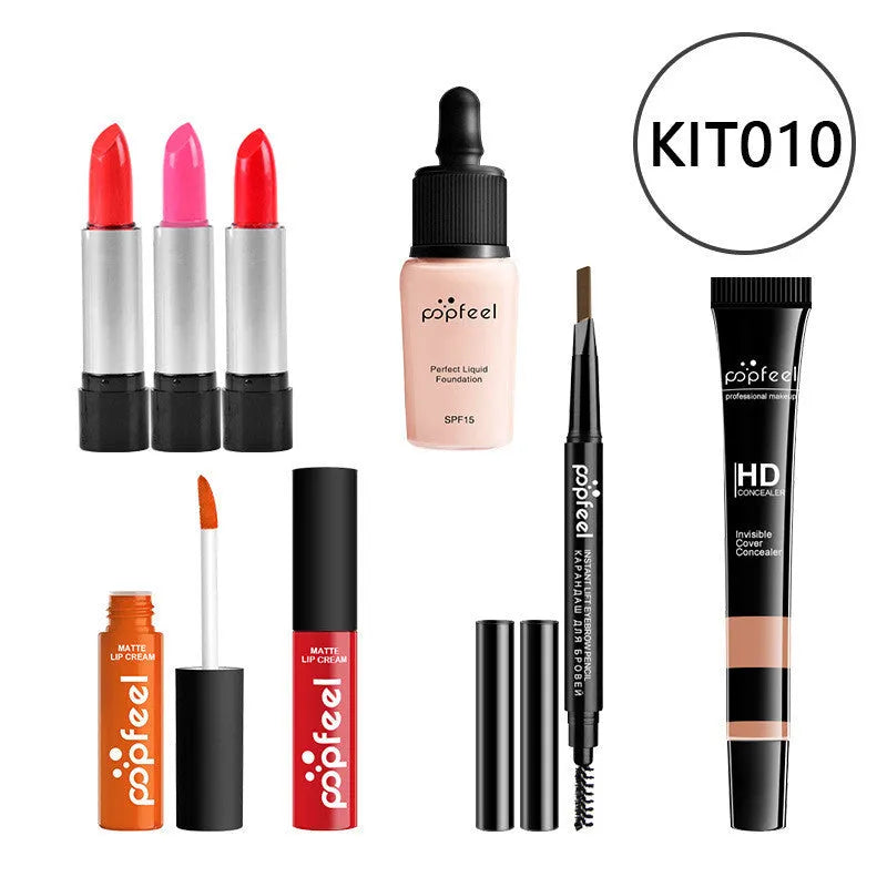 Makeup cosmetics set beginner combination kit with concealer eyeliner and eyebrow pencil natural colour palette Kit01