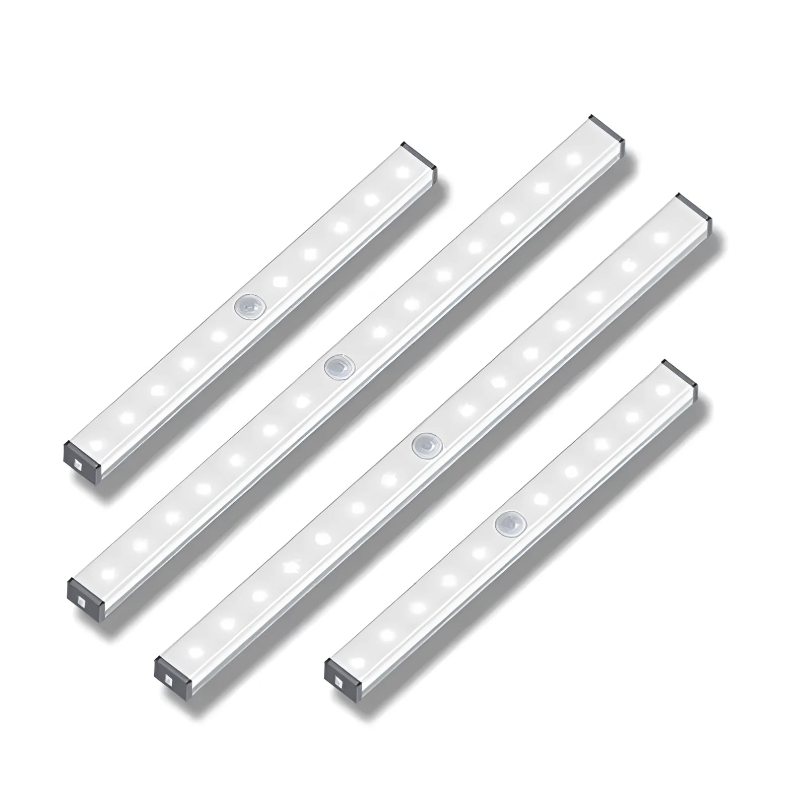 USB rechargeable magnetic LED closet light with motion sensor in aluminium shell.