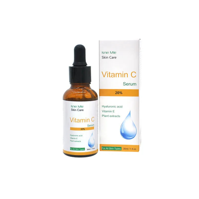 30ml bottle of vitamin C serum essence for facial brightening and antioxidant treatment