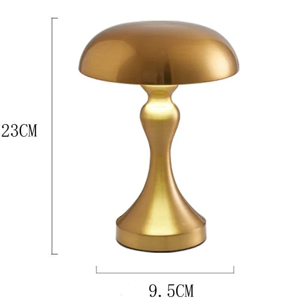 Metallic rechargeable LED desk lamp with touch control showing three colour temperature options