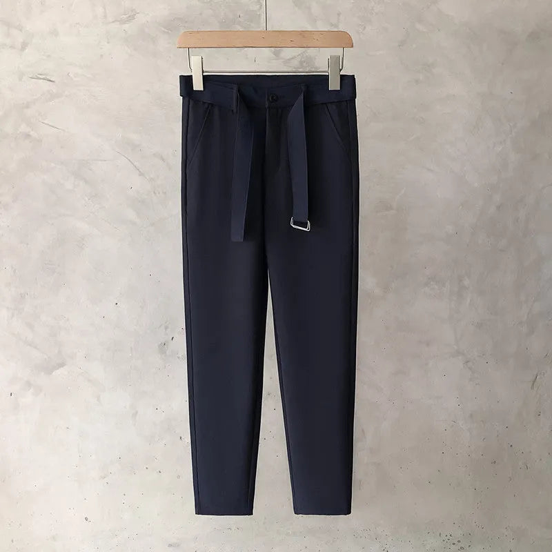 Boys slim straight wool trousers in tapered fit available in multiple colours and sizes