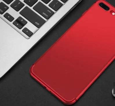 TPU silicone iPhone case in black, blue, red, and white colours for models 6, 7, 8, and X.