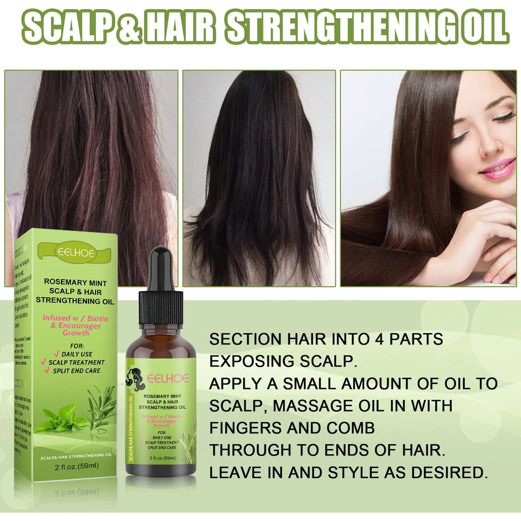 59ml bottle of rosemary mint hair growth fluid for scalp massage and nourishment