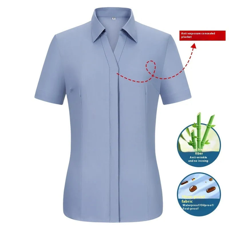Men's slim fit bamboo fibre business shirt with square collar, shown in a solid colour.