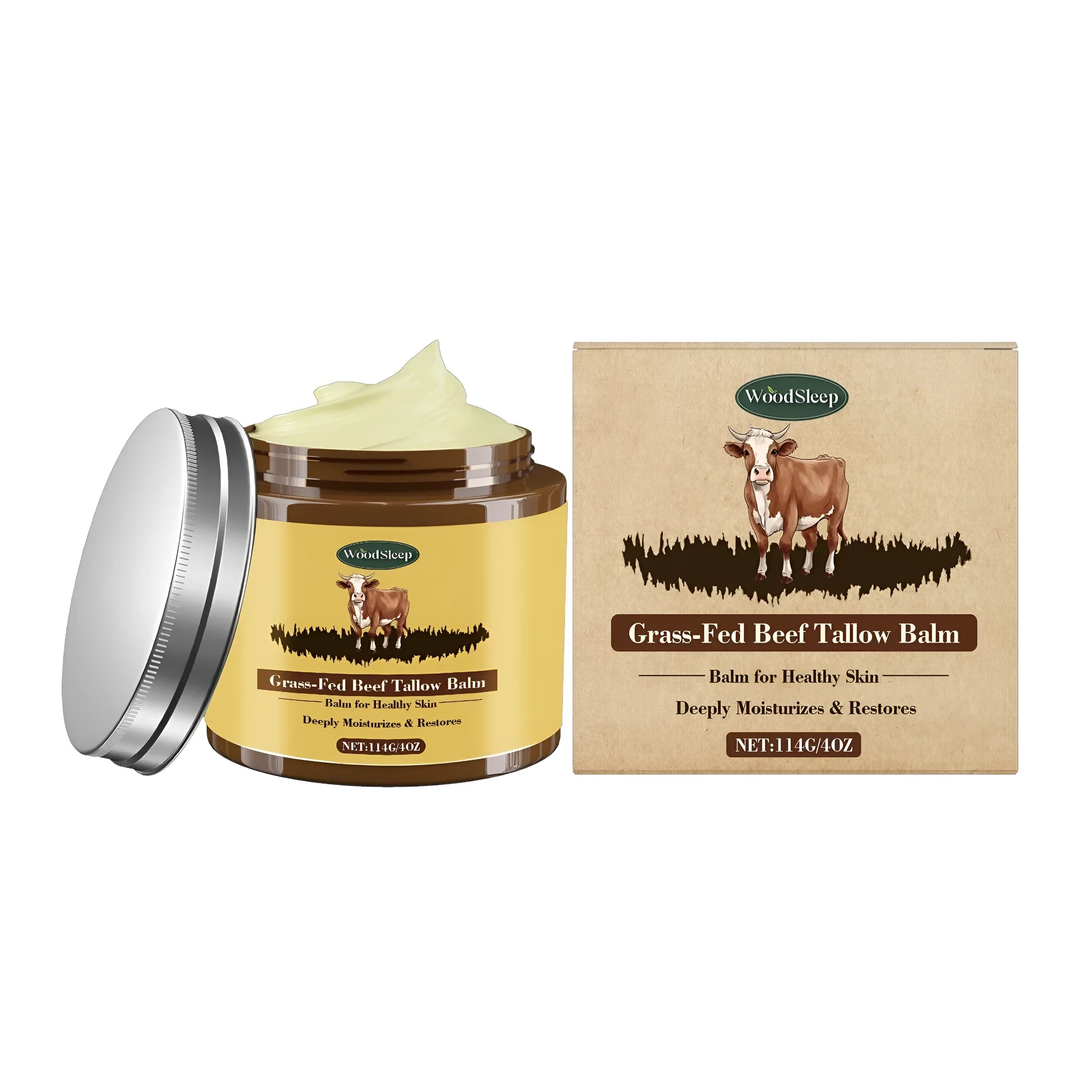 114g jar of cow fat skin care cream with moisturising ingredients