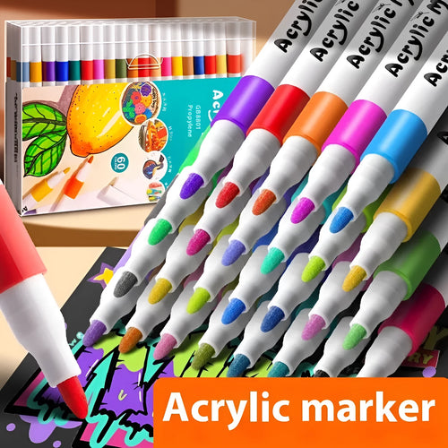 Acrylic marker pen set for student art projects with multiple colour options
