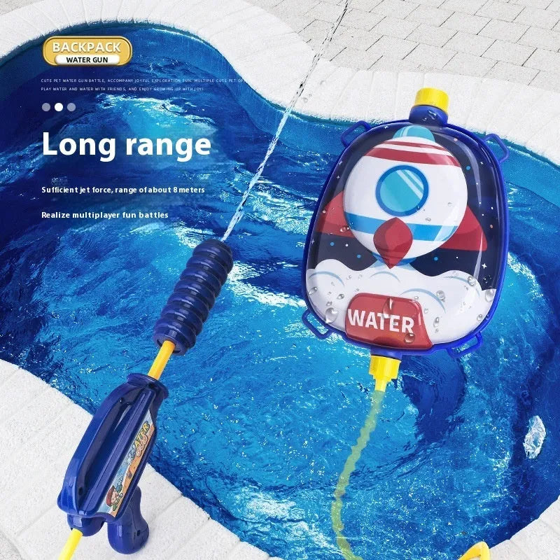 Children's plastic backpack water gun 1500ml capacity in cute dinosaur colour
