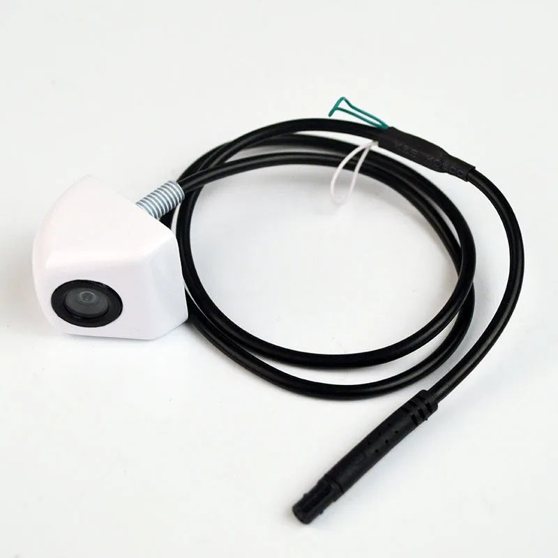 HD waterproof car rearview camera with metal shell in black, white, silver, or chrome finishes.