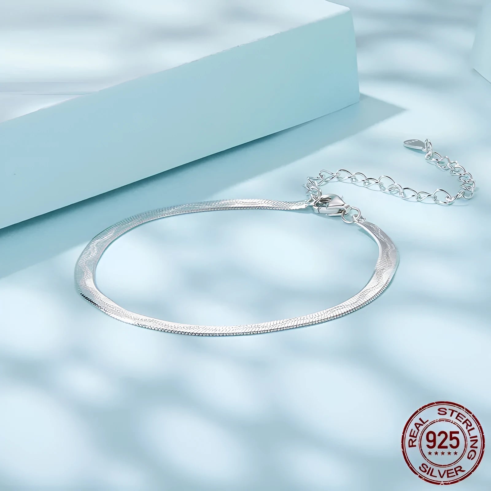 S925 sterling silver bracelet SCB303 with electroplated finish, unisex style