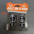 Galvanised black carbon steel pull ring floor hook for universal vehicle mounting.
