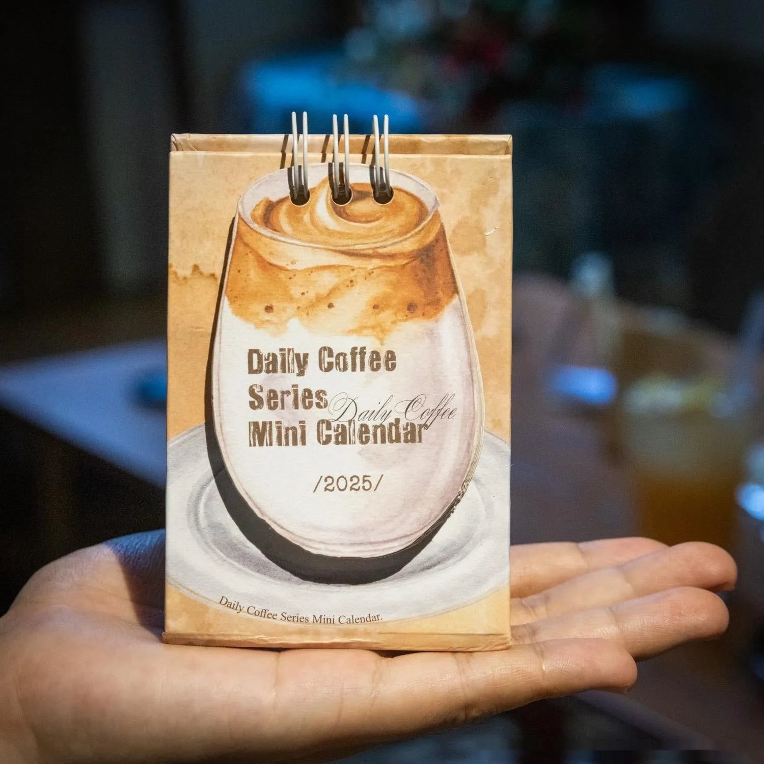 Mini coffee desk calendar 2025 with inspirational quotes and simple modern design
