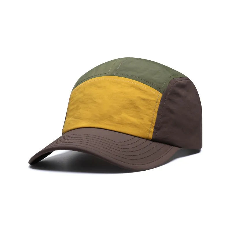 Men's quick-drying baseball cap with five colour-matched panels and curved brim