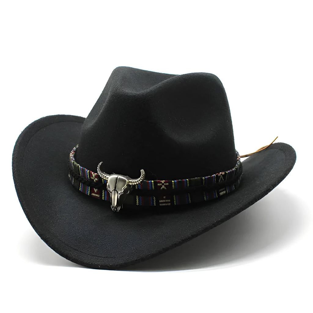 Polyester cowboy hat with bell crown in multiple colour options showing Western styling