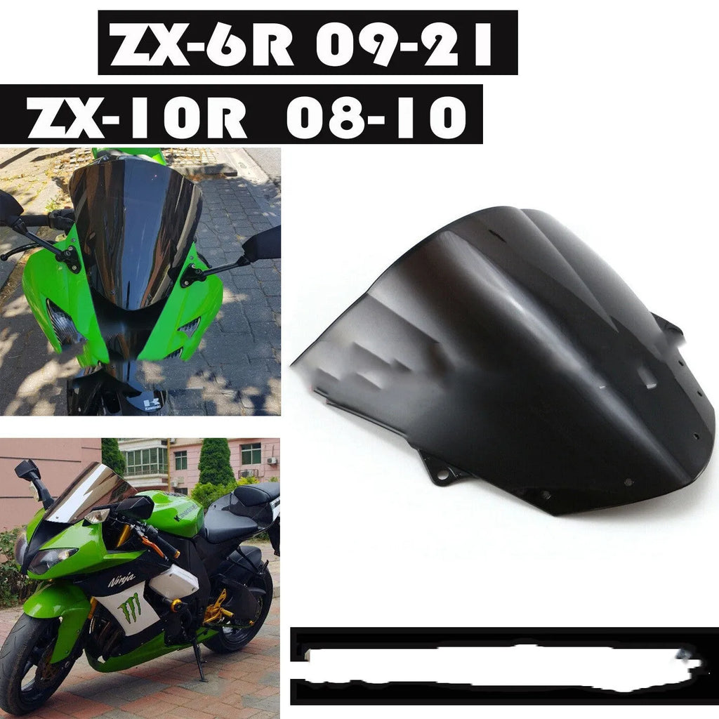 Blue and Brown motorcycle windscreen for Kawasaki ZX-6R 636 and ZX-10R sport bikes