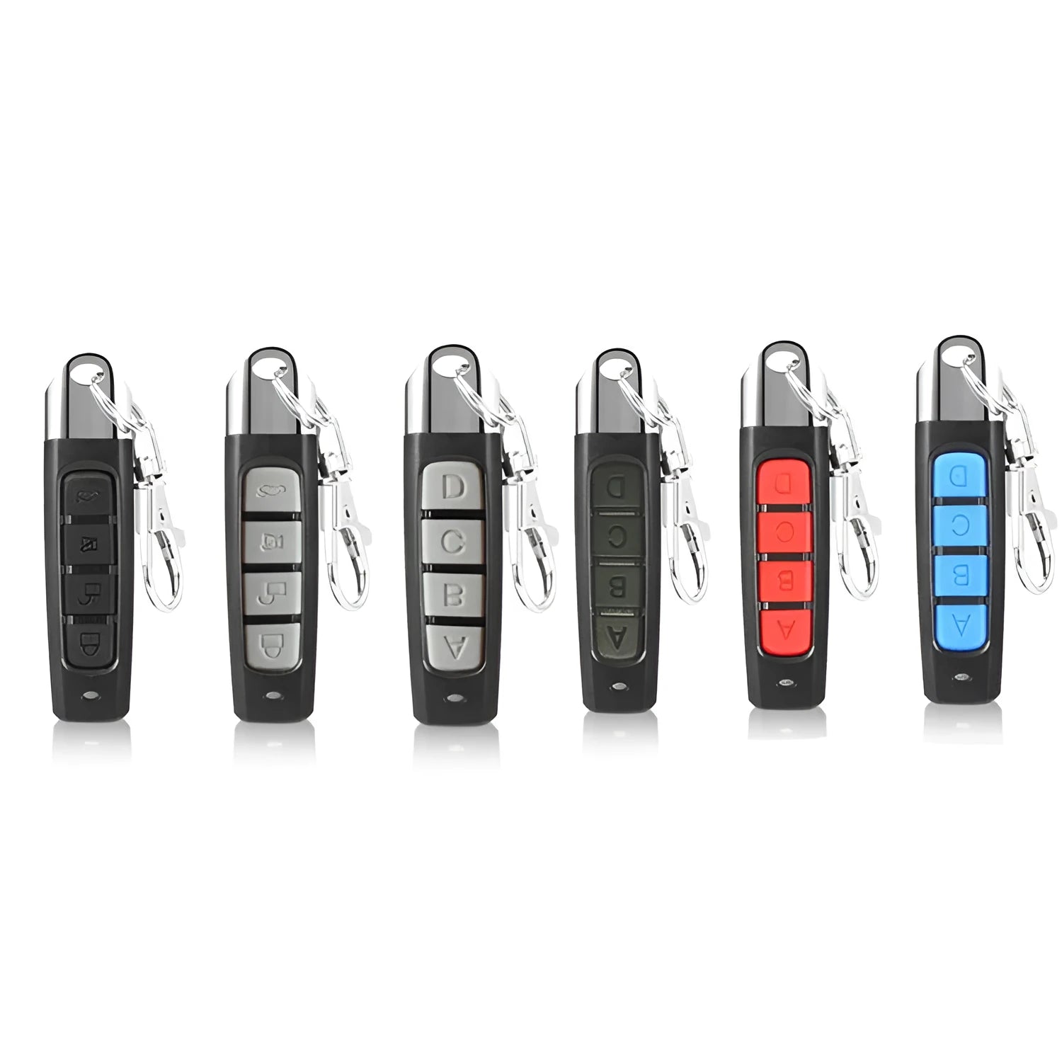 Universal rolling door remote control in black colour with 433MHz frequency and copy function