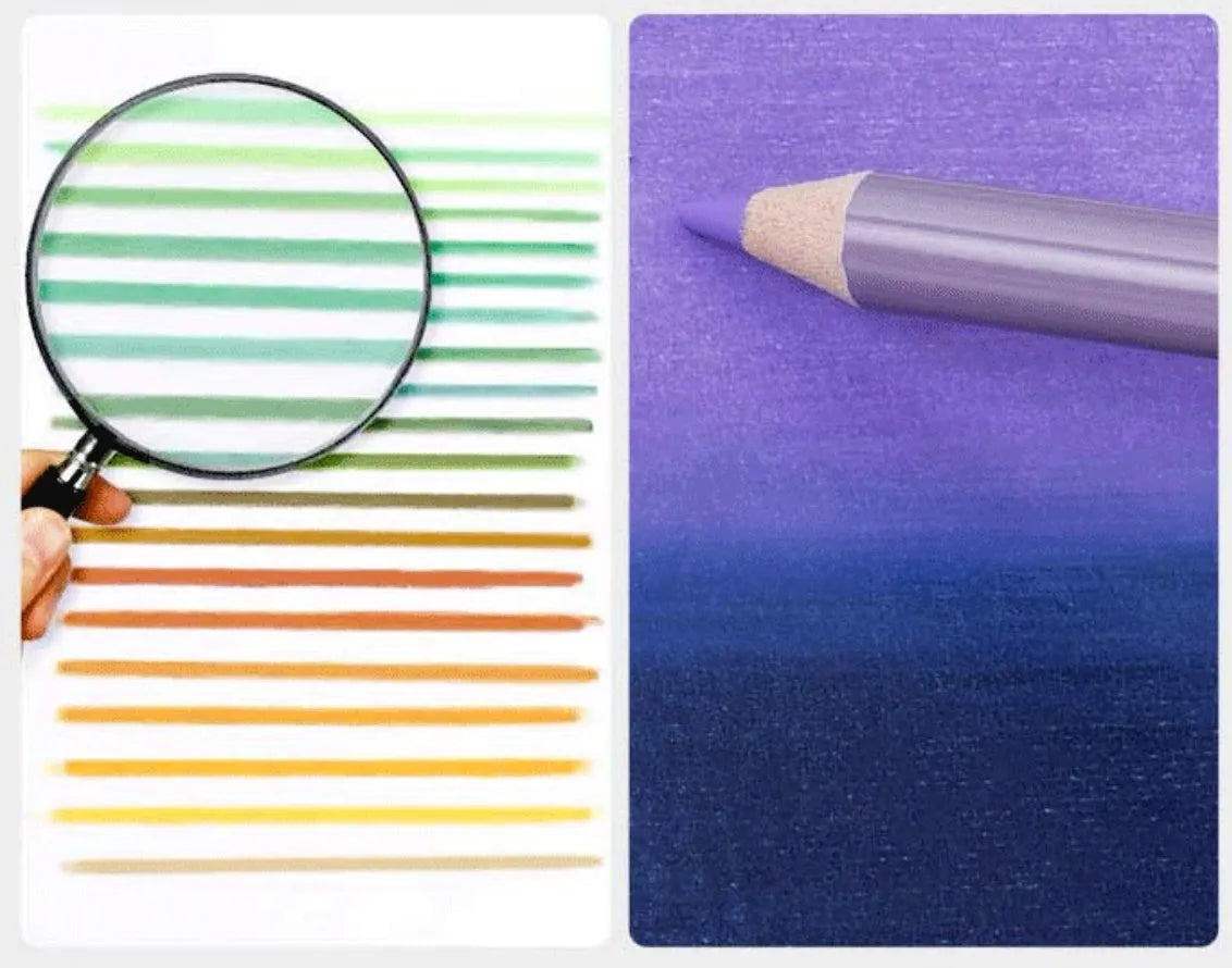 Boxed set of soft core colour pencils with basswood barrels, available in 72 or 126 colour options for art students