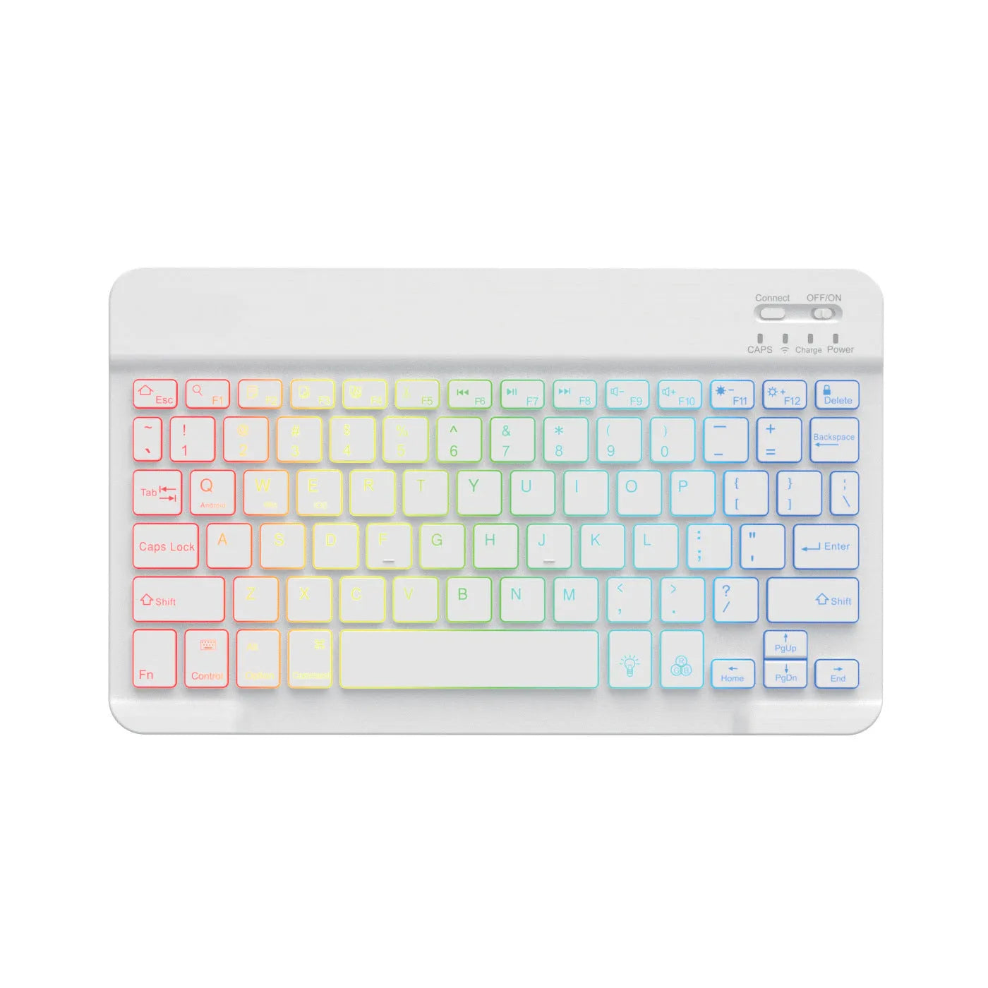 10-inch Bluetooth keyboard with colourful backlit lighting for tablets and mobile phones