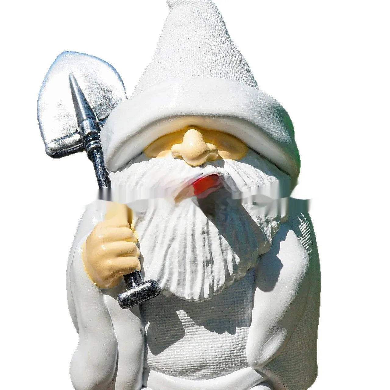 Christmas garden ornament with smoking shovel dwarf resin craft design