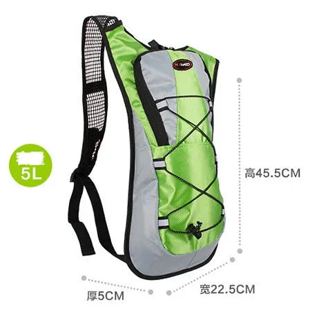 Lightweight waterproof outdoor sports backpack in black with shoulder strap for running and off-road cycling