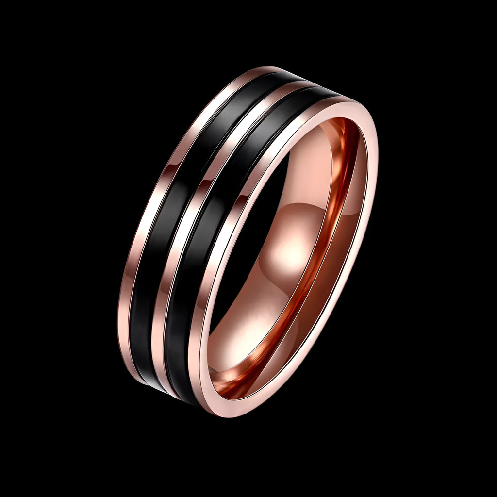 Titanium steel man ring with electroplated finish in sizes 7 to 11