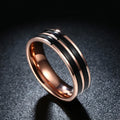 Titanium steel man ring with electroplated finish in sizes 7 to 11
