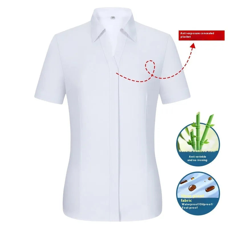Men's slim fit bamboo fibre business shirt with square collar, shown in a solid colour.