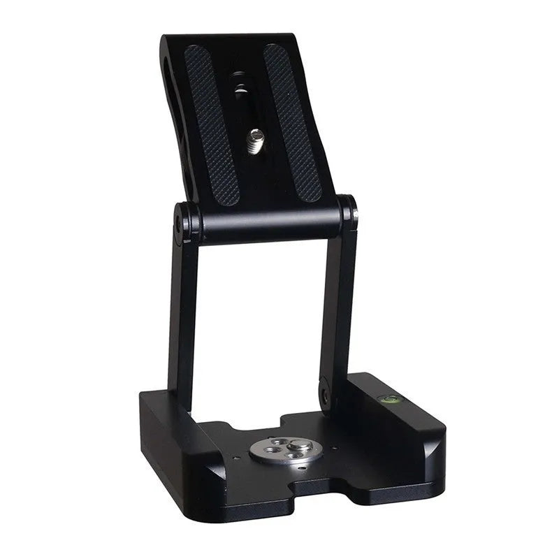 Z Flex Tilt Head desktop tripod folded on a table showing CNC aluminium alloy body and tilt mechanism