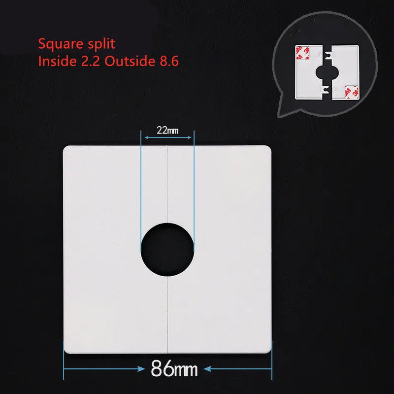 Square ABS plastic decorative covering ring with 3M adhesive for wall hole concealment