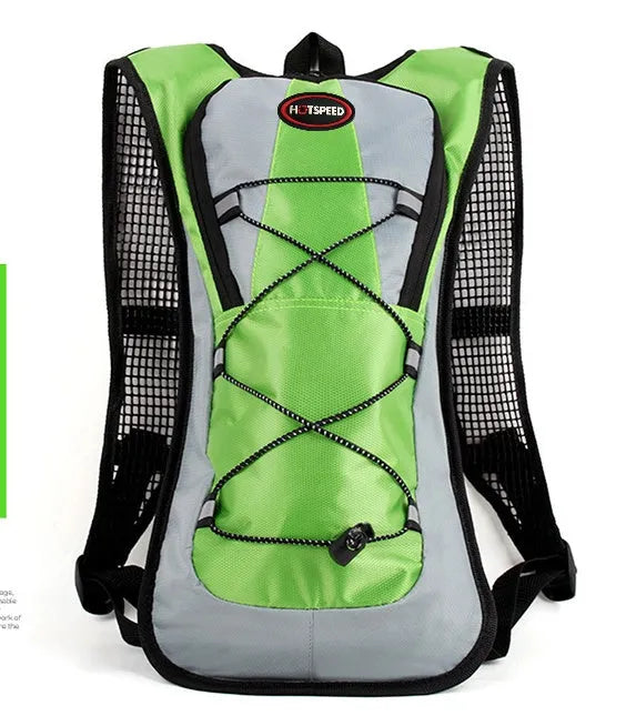 Lightweight waterproof outdoor sports backpack in black with shoulder strap for running and off-road cycling