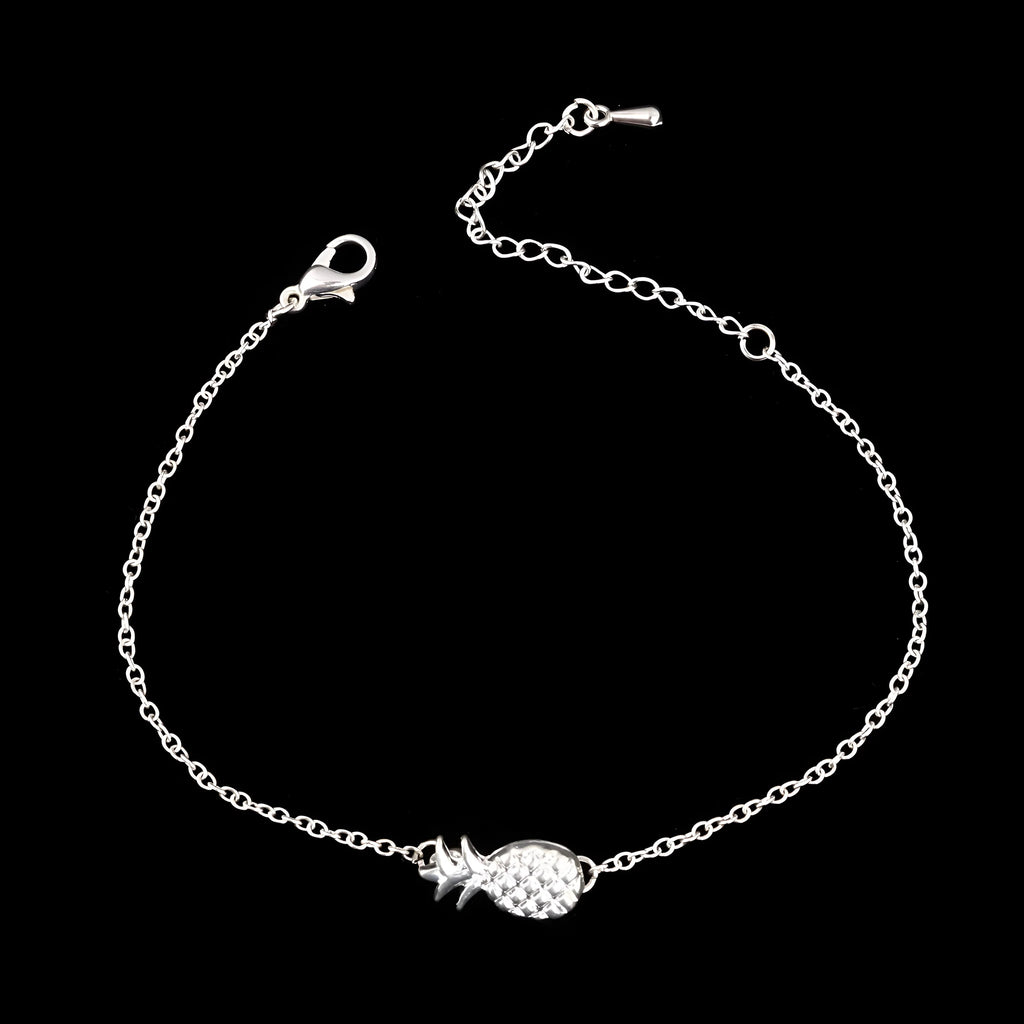 Women's alloy pineapple charm bracelet in gold or silver from the XINGX series